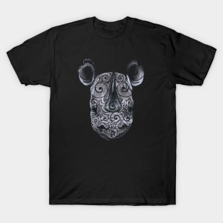 Swirly Rhino Portrait T-Shirt